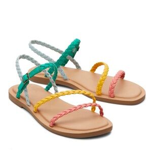 NWOT - TOMS Colorful Braided Women's Sandals
